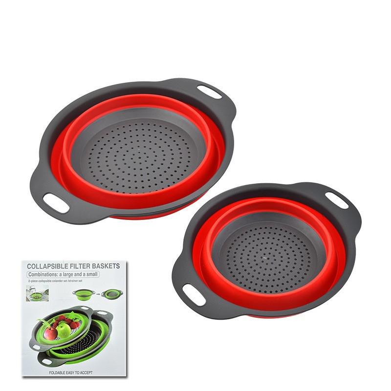 Foldable Silicone & PP Multifunctional Kitchen Drain Basket for Fruits & Vegetables