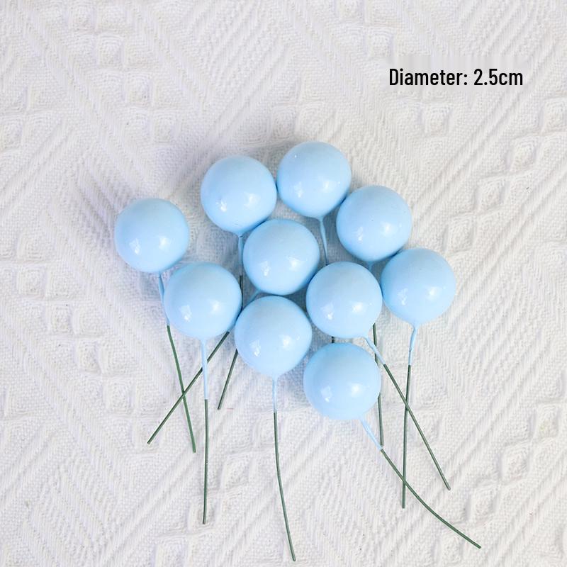 Gold and Silver Cake Decoration Balls Set - 10-Piece Birthday Topper Accessories