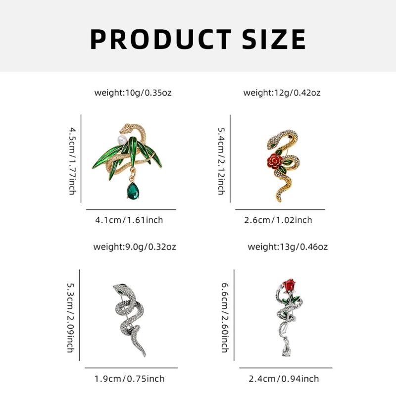 Vintage Rose Snake Brooches Artistic Snake Brooch Charm For Women And Men A Perfect Addition To Any Ensembles