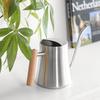 Stainless Steel 1000ml Watering Can with Wood Handle – Creative Slim Waist Design for Gardening