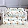 Boho Buffalo Skull and Geometric Pattern Patterned Flannel Blanket Perfect for the Bedroom Living Room, Sofa, or a Little Nap