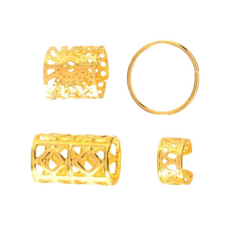 40pcs Hollowed-Out Iron Hair Decor Rings Non-rust Dreadlock Hair Extension Accessories for Punk Style Hairstyling
