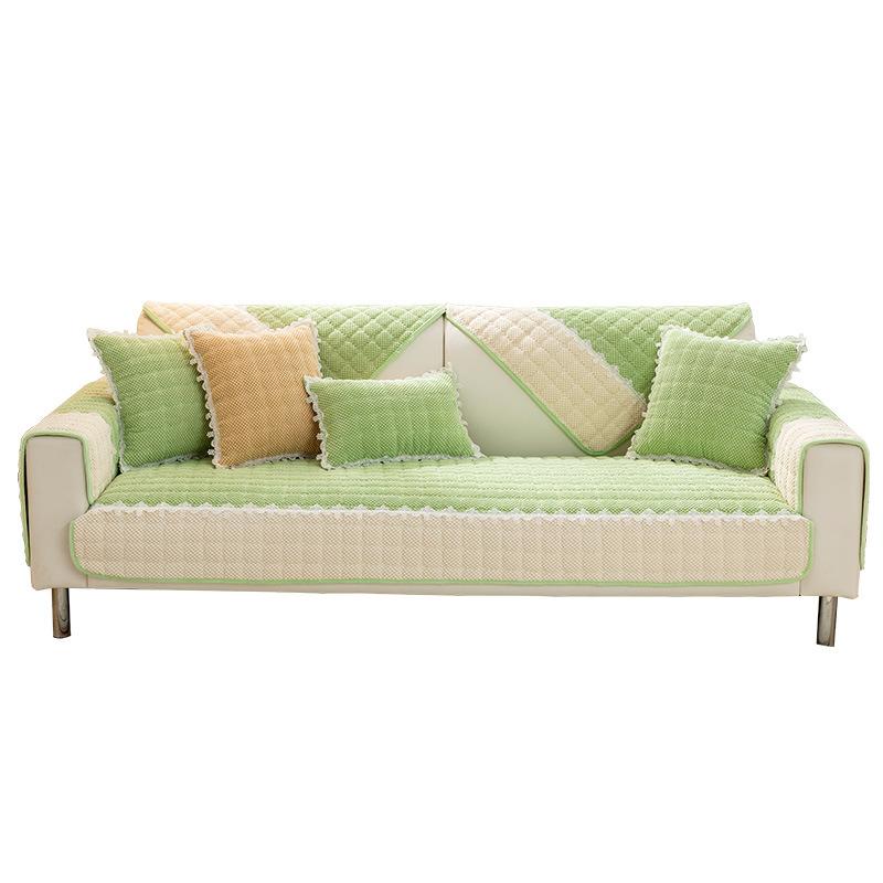 Sofa Kissen Nordisch Rutschfest Vier Jahreszeiten Universalbezug Bezug Lederkissen All-Inclusive Universalbezug Stoff Verdicktes Fleece