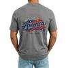 Men V Neck Short Sleeve T Shirt with Printed Pocket Relaxed Fit Lightweight Casual Top for Daily Wear