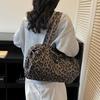 Yogodlns Leopard Print Canvas Shoulder Bag Fashion Large Capacity Tote Bag Woman Handbag for Daily Commute High Quality Bag