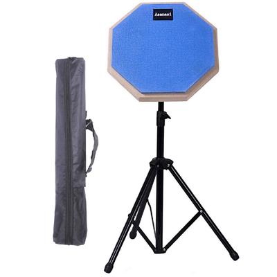 Asanasi Drum Practice with Stand and Storage Bag 8-inch Pad, High-Rebound Rubber, Blue,
