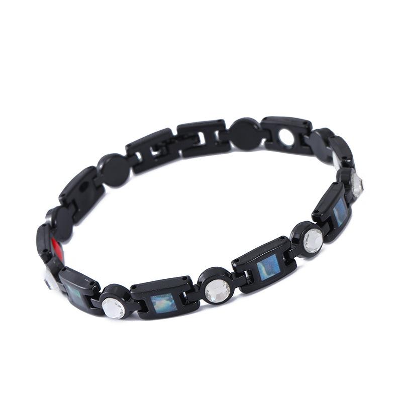 Popular diamond-encrusted shell adjustable jewelry trendy retro magnet environmentally friendly alloy bracelet