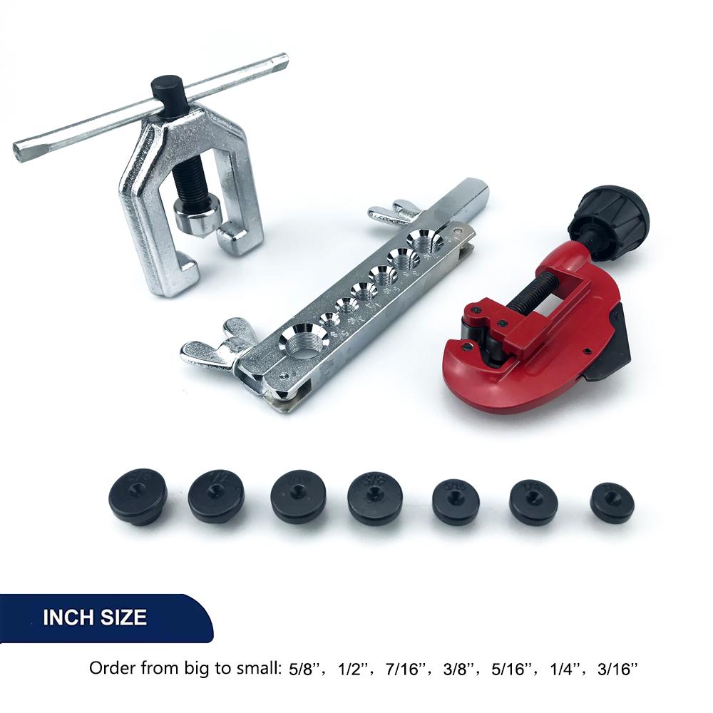 

Новый набор инструментов для развальцовки труб с двойным раструбом Набор трубогиба Инструмент для ремонта труб Механик Тормозной Сантехник Алюминий Медь Латунь Инструмент для развальцовки