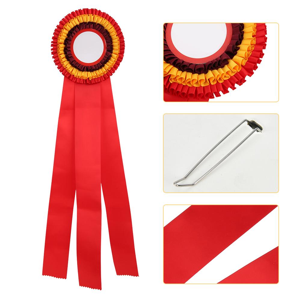 Second Place Rosette Ribbon Badge Exquisite Small Medal Award