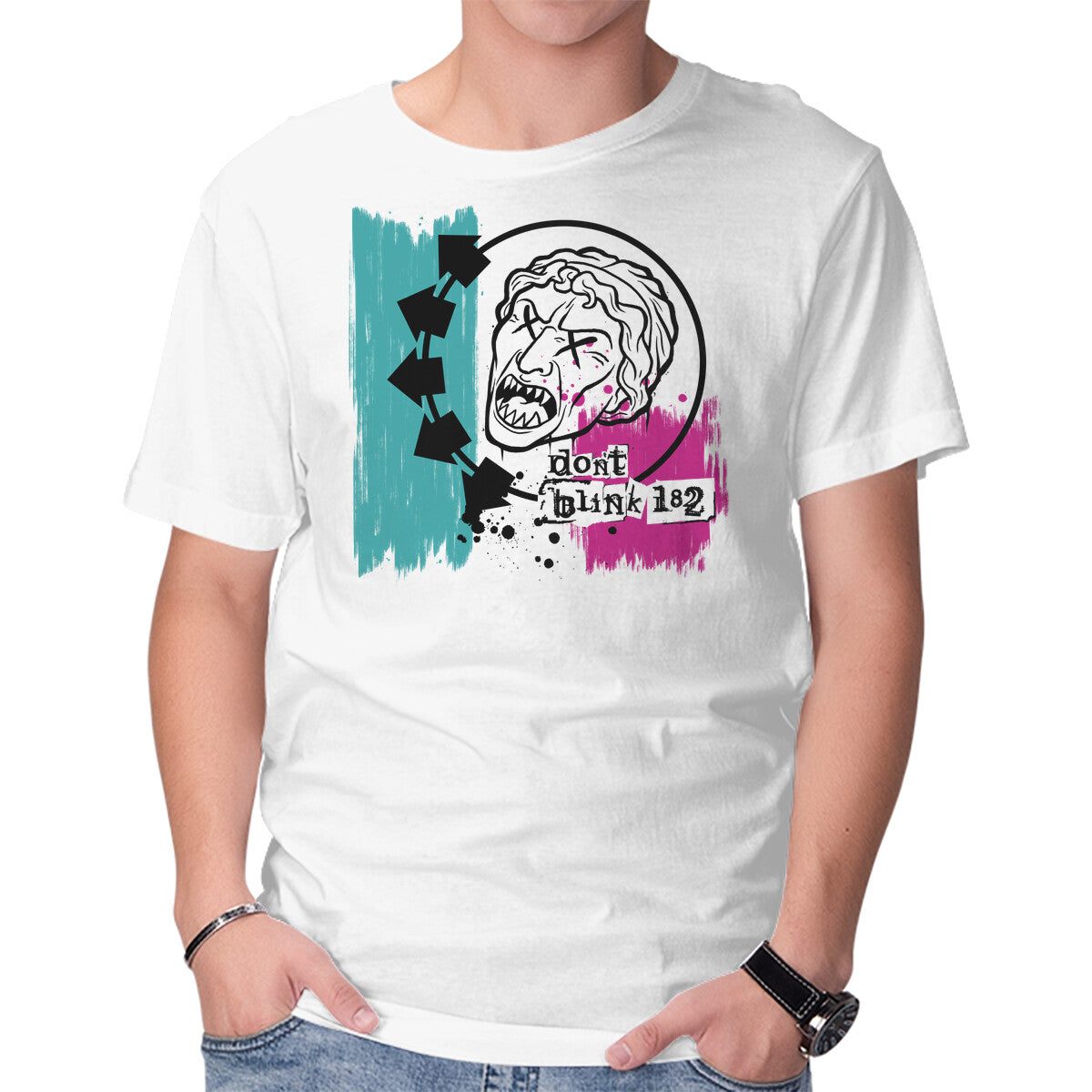 Unisex Crew Neck T-Shirt Don t Blink 182 Graphic Short Sleeve Casual Tee XXXXL