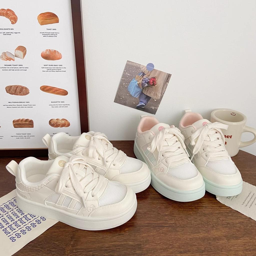 Transparent net little white shoes platform summer new niche design versatile sports student board shoes