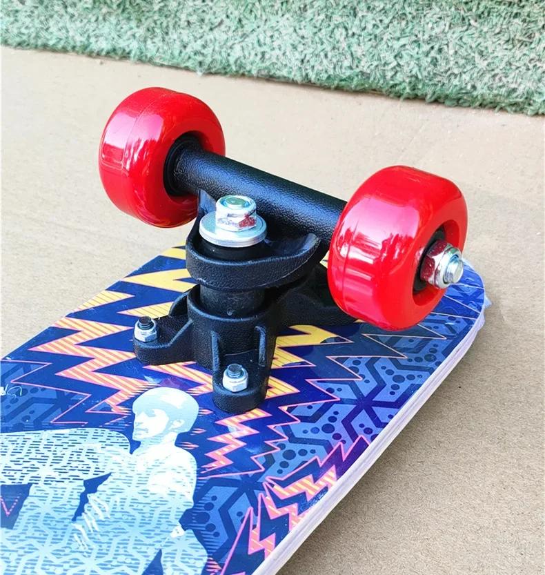 Youth Child Skateboard Maple Double Rock Skate Board Patin Skates Kids Skateboarding Cartoon Sticker Kids Griptape Longboard