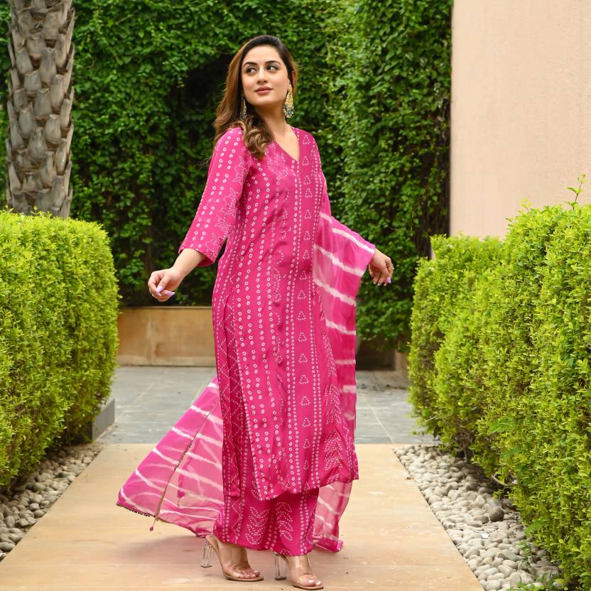 Indian Pakistani Salwar Kameez Party Wear Women Cotton Rayon Kurta Palazzo Dupatta Set Top Tunic