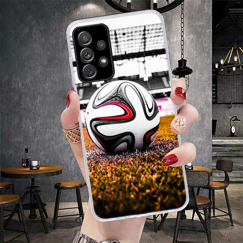 Football Soccer Ball Design Phone Case For Samsung Galaxy A12 A22 A32 A52 A72 A02S A51 A50S A71 A70 A31 A20S Note 20 Ultra S10 A