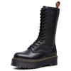 Thick-soled Lychee Pattern Locomotive Boots Women's Hole First Layer Short Boots Men's and Women's Leather Boots Round Head Trend