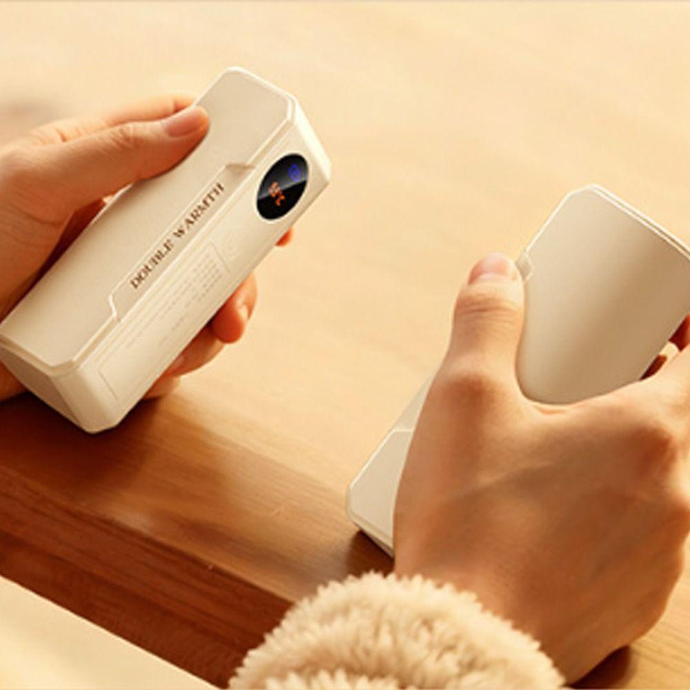 2 in 1 Magnetic Hand Warmer Digital Display Three Heat Settings Portable Hand Warmer Rechargeable Double-Sided Heating