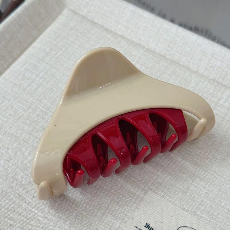 Black & Red Large Hair Claw Clip, Strong Hold Acrylic Jaw Clip, Fashion Hair Accessory for Thick Hair Women Daily Styling