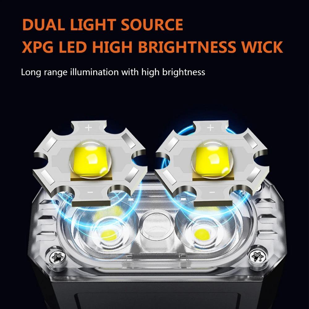 3pcs LED Rotatable Mini Keychain Flashlight USB Charging Hat Clip Light 6000LM Pocket Emergency Lantern for Camping Fishing Walking