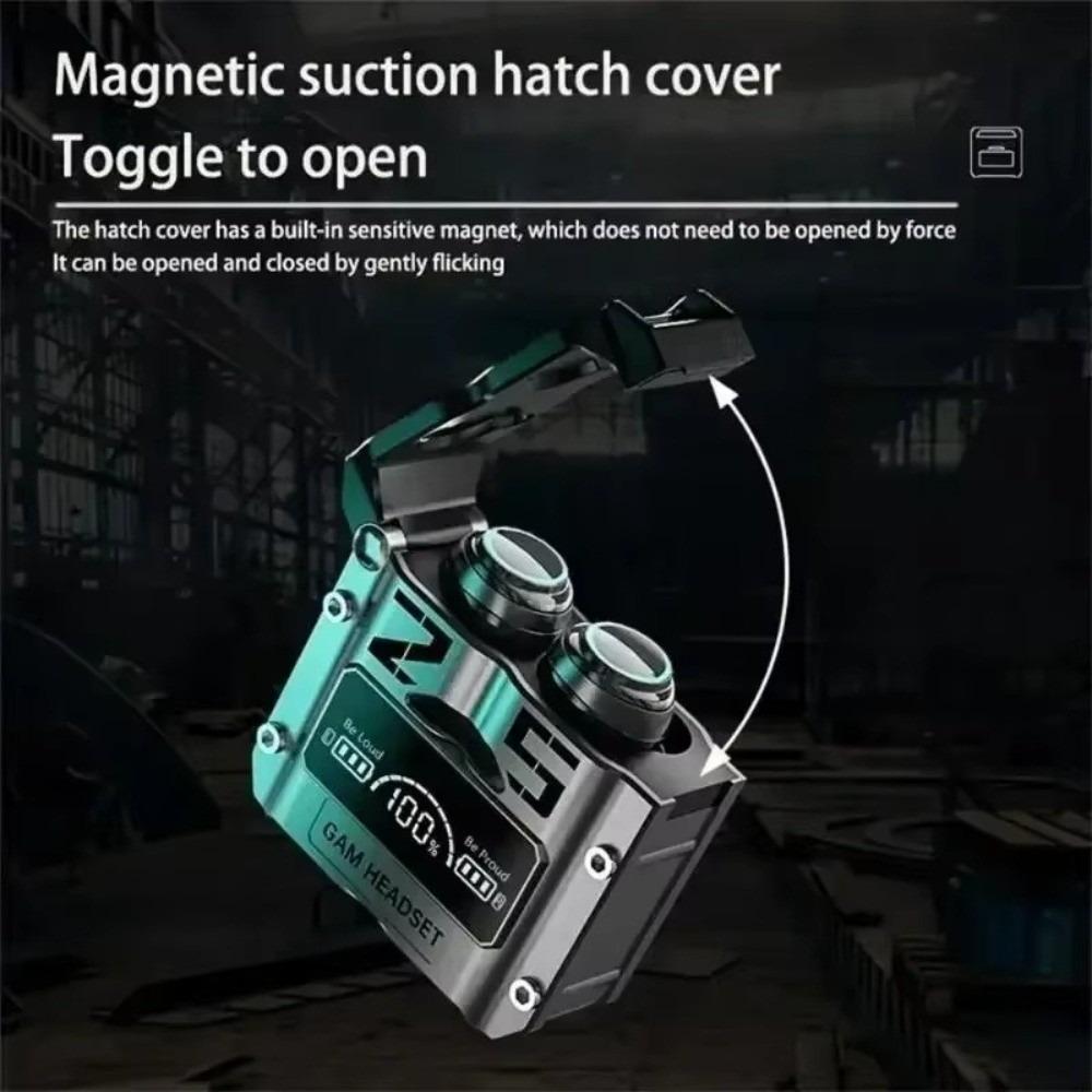 Mecha Design Noise Reduction Earbuds Long Battery Life Stereo Headset Travel Use