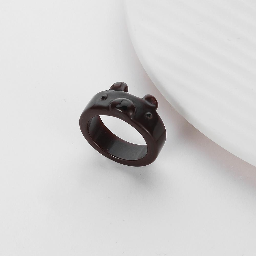 2023 New Fashion Elegant Student Ring Temperament Lovely Cartoon Ring Simple Bear Ring