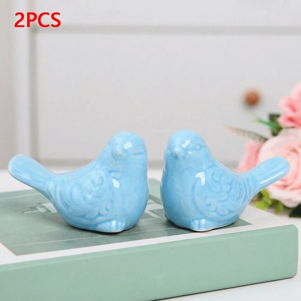 1/2PCS New Ceramic Bird Ornaments 6 Colors Decoration Crafts Simulated Bird Simulated Animals Home Decor
