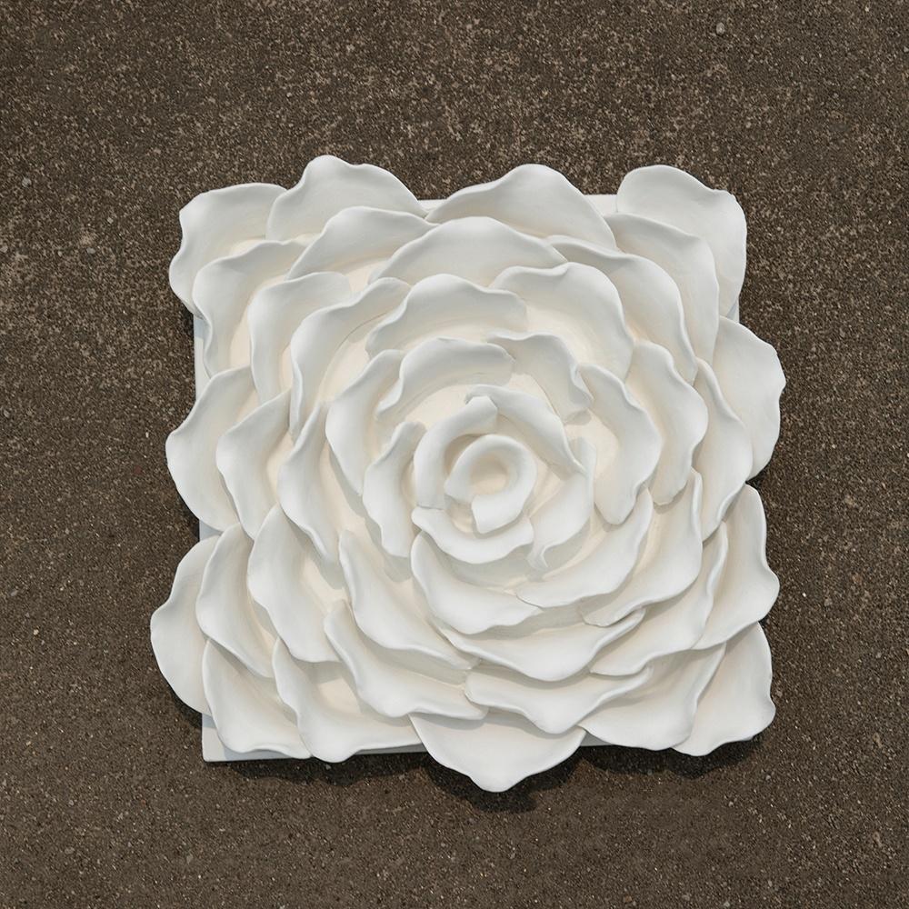 Wall Decoration Wall Hanging Ceramic Handmade Three-dimensional Rose Artificial Flower Porcelain Painting Picture Frame