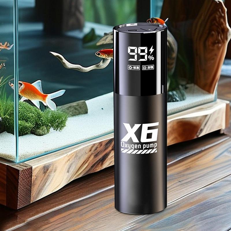 Aquarium Air Pump Outdoor Fishing Picnic Oxygen Pump Quiet Waterproof Oxygen Bubbler with Airstones Rechargeable Fishtank
