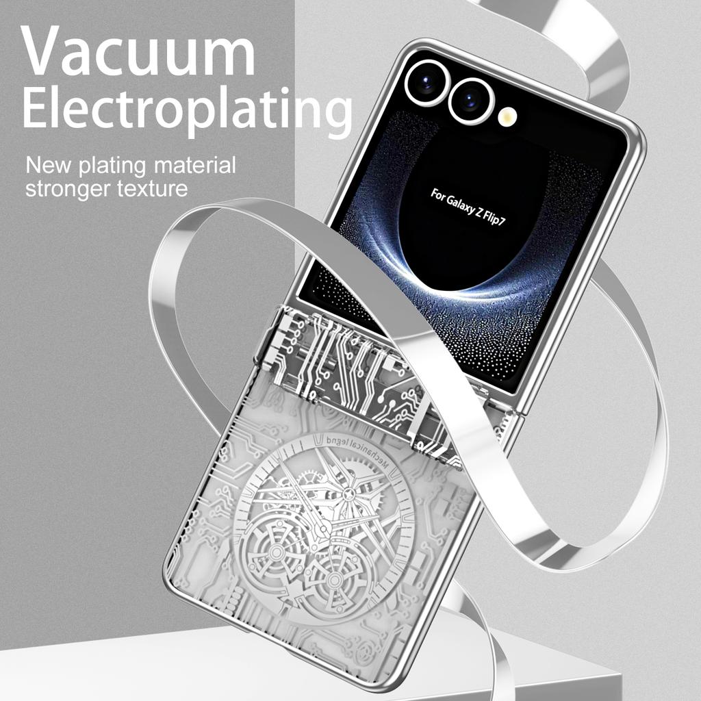 Pentru husă Samsung Galaxy Z Flip7 5G Legendă Mecanică Electroplacat PC Husă Telefon