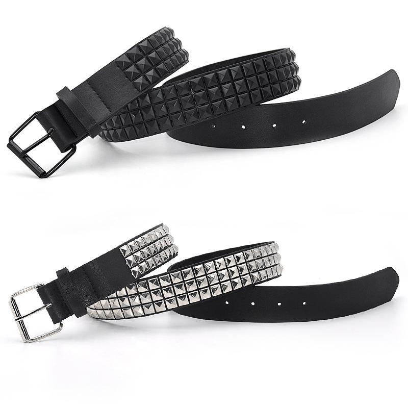 Fashion Rhinestone Rivet Belt Men&Women's Studded Belt Punk with Pin Buckle