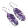 Natural Lepidolite Gemstone 925 Sterling Silver Jewelry Earring 2.17" AEE-10773