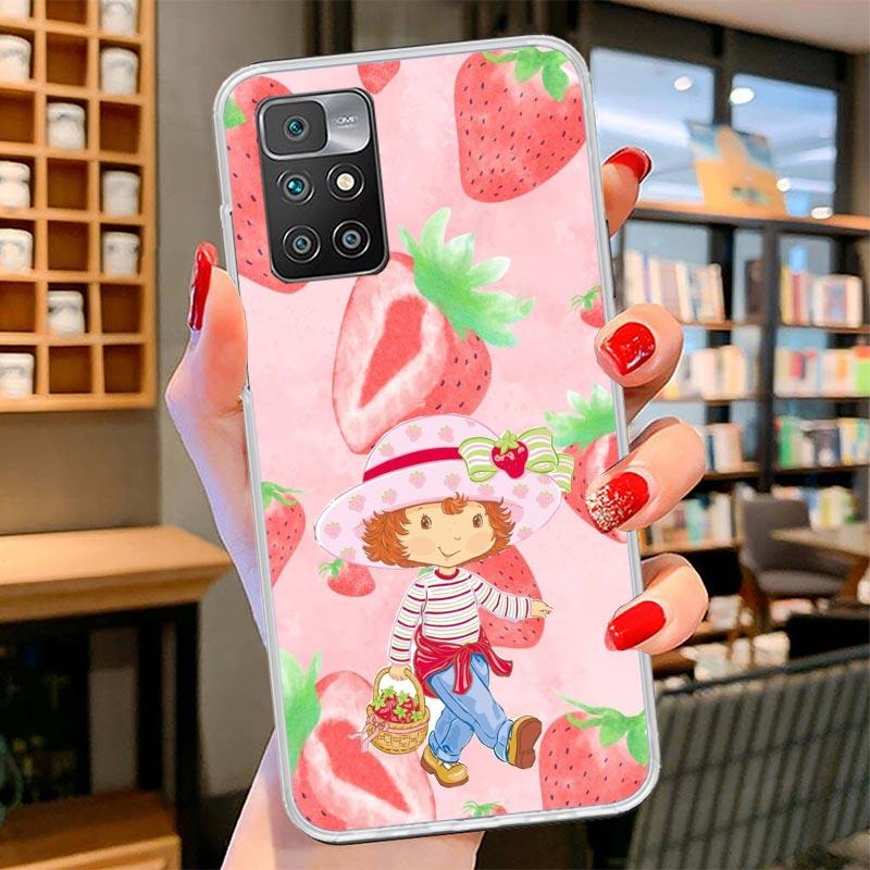 Cute Strawberry Girl Phone Case For Xiaomi Redmi 13 13C 12 12C 14C 10 10A 10C 9 9A 9C 9T 8 8A 7 7A 6 6A K70 K60 K40 K20 Pro S2