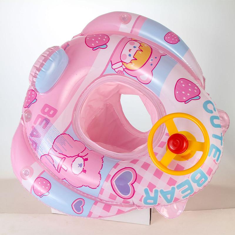 Cartoon Teddy Bear Thickened Inflatable Childrens Steering Wheel Circle Swimming