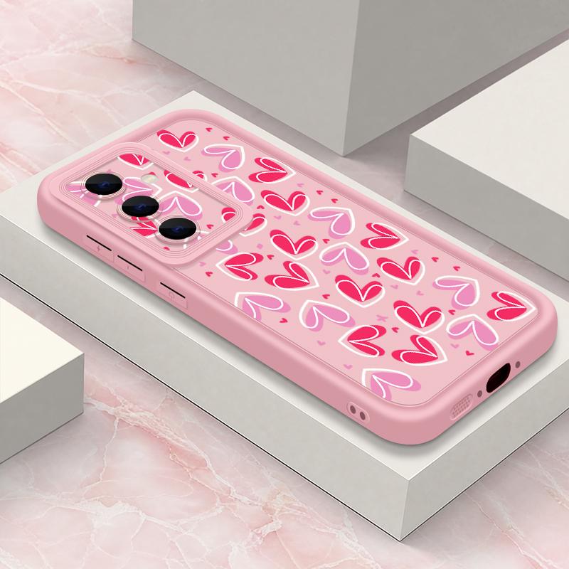 Candy Color Love Hearts Case For Samsung S26 S25 Ultra S24 S23 S22 Plus S21 FE A54 A15 A35 A55 A16 A36 A56 A17 A27 A37 A57 Shockproof Bumper Cover