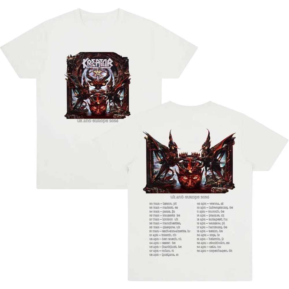 Kreator Thrash Metal Band of The World 2026 Tour Poster Graphic Print TShirt Men Women Cotton Fashion Summer Oversized New Tees