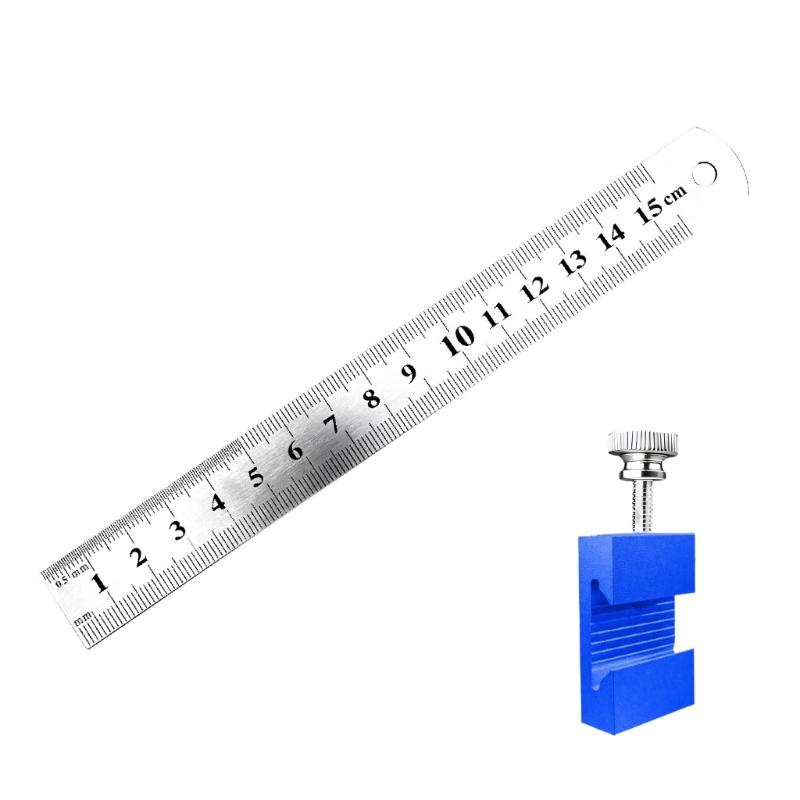 

Carpenter Layout Measuring Tool Multiple Scale Marking and Rustproof Stainless Steel for Workshop Use 15cm синій