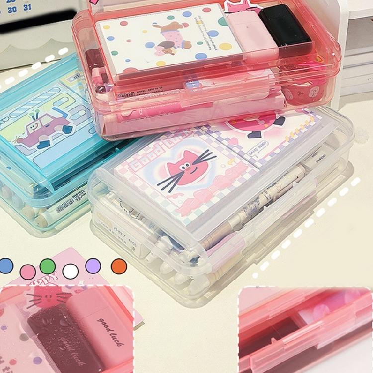 Double Layer Pencil Case High Capacity Pen Case Water Resistant Pencil Storage Box Portable Pen Organizers for Student