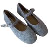 Jiayuanxi Women's Fleece-Lined Round Toe Mary Jane Flats for Autumn/Winter