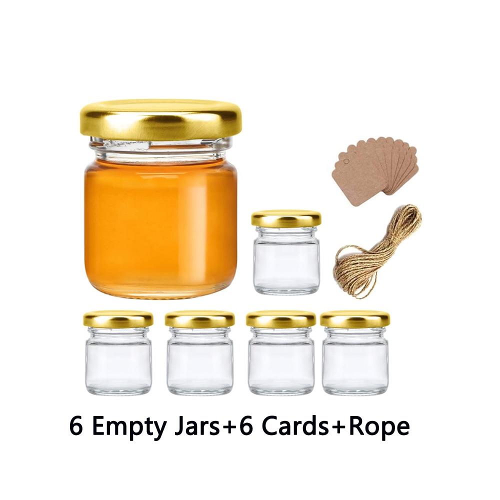 

1.5oz Mini Glass Jars Round Small 45ml Honey Jars with Golden Lids,Clear Mini Storage Canning Jar for Candle Making,Spice,Jelly