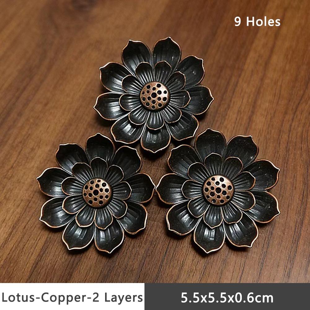 Multi-Hole Lotus Censer Alloy Incense Stick Holder Simple Incense Tray  Temples Home Office