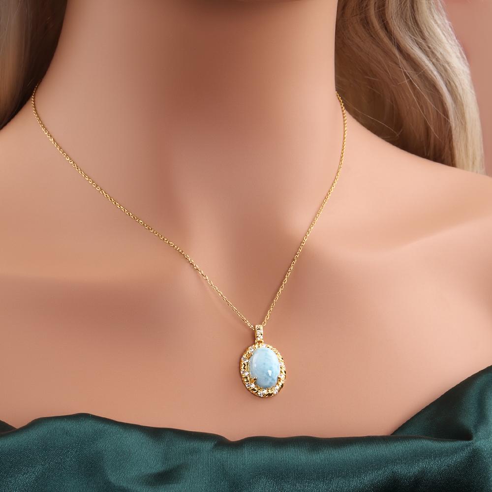 Nové prsteny náušnice přívěsek ze sterlingového stříbra 925 Přírodní drahokam larimar pravý drahokam dámské jemné šperky pro Zásnubní dárek