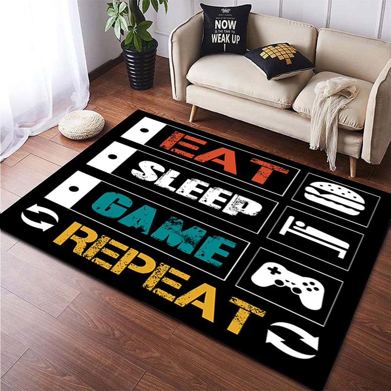 Cartoon Comic Game Handle Painting Carpet for Living Room Large Area Rug Black Soft Carpet Home Decoration Mats Boho Rugs