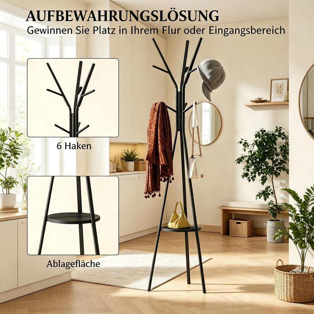 Stylish Coat Stand, Practical Hanger, Versatile Hook Stand, Modern Clothes Rack (only with clothes rack)