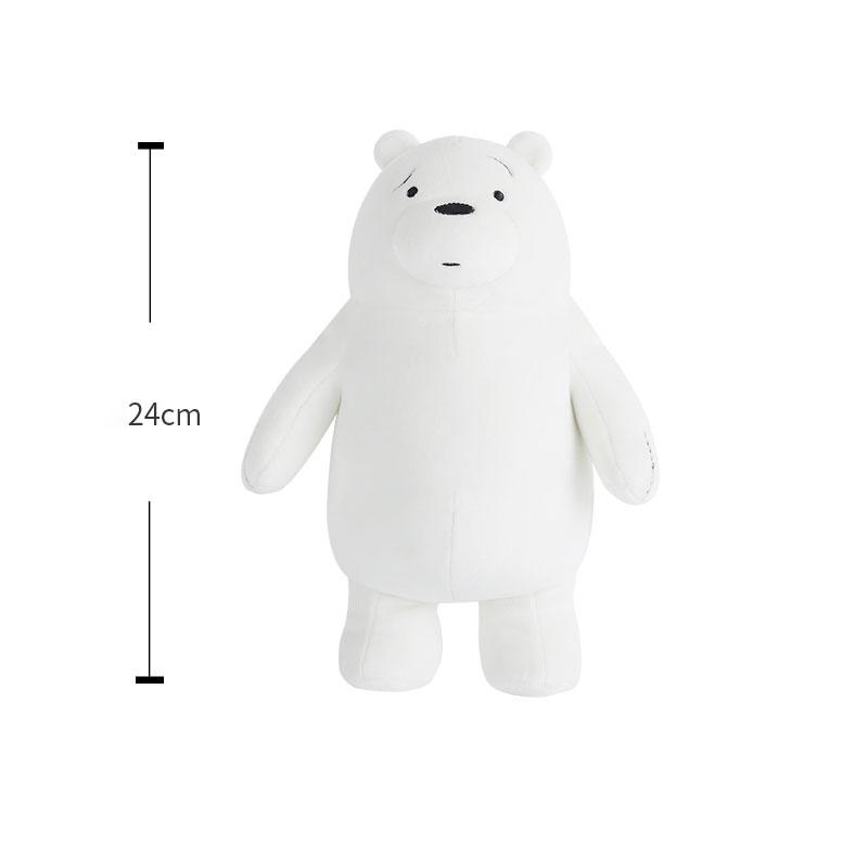 24cm Stehendes We Bare Bear Plüschtier 20cm Sitzender Bär - Sammle die liebenswerten We Bare Bears Zeichentrick-Plüschtierpuppen white