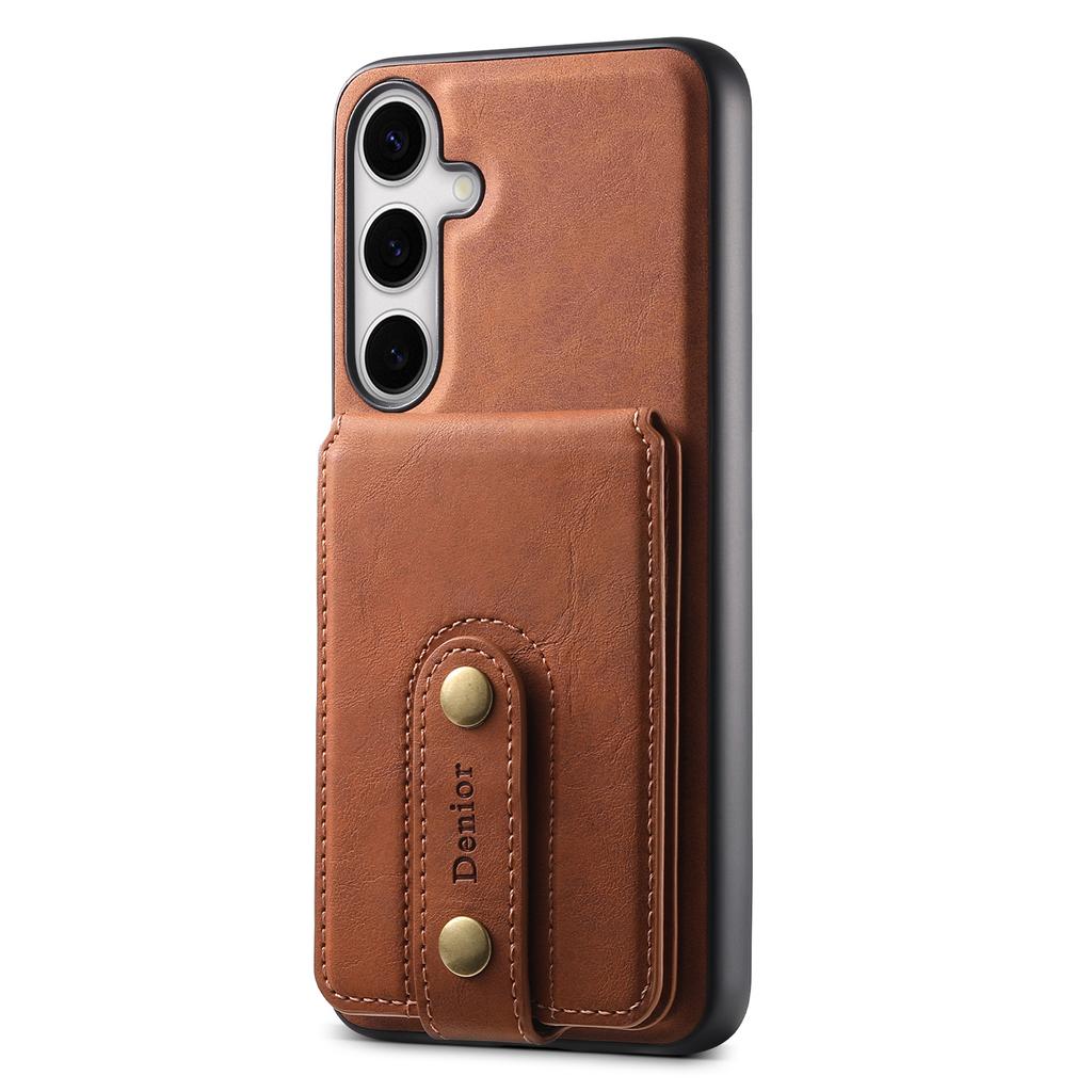 DENIOR D14 For Samsung Galaxy S24+ Case Kickstand Card Slots Phone Cover Magnetic Case
