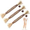 Natural Silvervine Dental Sticks with Hemp Rope Natural Wood Cat Chew Sticks Interactive Stress Release Bite Rope Toy for Cats