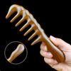Wood Comb Head Meridian Natural Wood Long Handle-Comb Multifunction Insert Teeth Massage Combs