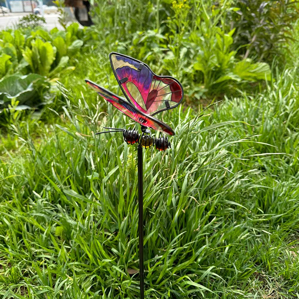 Butterfly/Dragonfly Insect Yard Stake Decorative Garden Decorations Yard Art Garden Stake for Plant Pot Flower Bed
