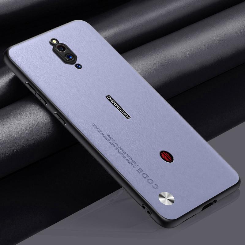 

Роскошный чехол из искусственной кожи для Nubia Red Magic 5G 5S, матовая задняя крышка, силиконовый чехол с полной защитой для телефона RedMagic 5G 5S Coque For Red Magic 5S светло-фиолетовый