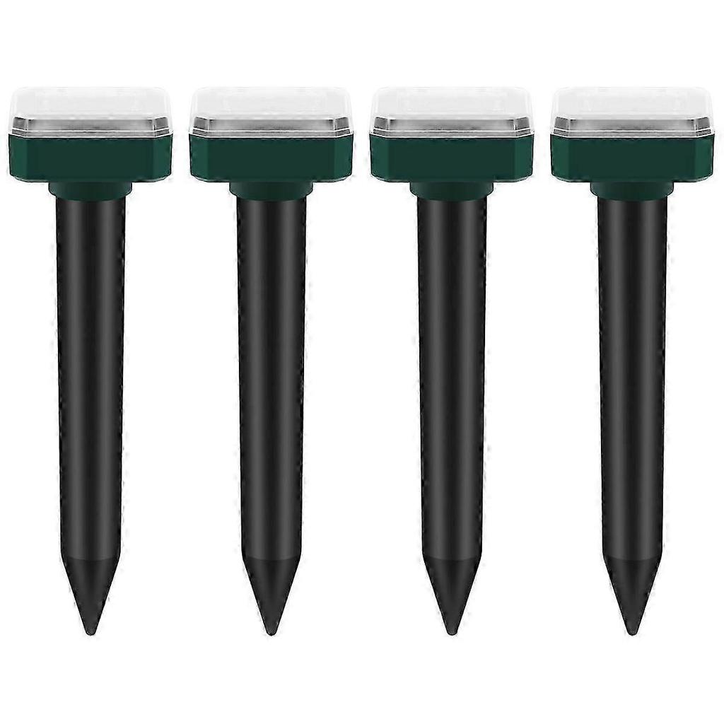 Mole Repellent, 4 Pack Ultrasonic Animal Repellent Solar Powered and Vole Chaser Humane Rodent Repellent