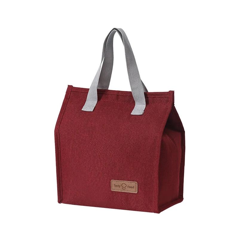 Travel Thermal Insulation Lunch Box Storage Bag Handbag Solid Color Multifunctional Kid School Lunch Bags Picnic Food Pouch
